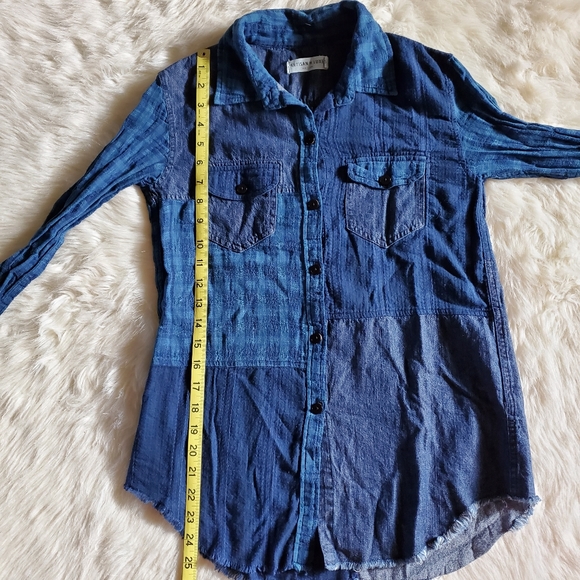 Anthropologie Artisan De Luxe Patchwork Chambray Button Down XS NEVER WORN - Picture 12 of 13
